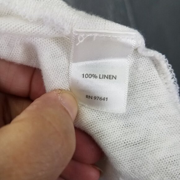 J. Jill Love Linen Cardigan Women's Petite L Sweater Open Front White Pockets - Picture 8 of 13
